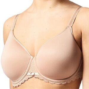 NWOT Chantelle 2237, Parisian Allure 3/4 Spacer Bra Size 30 DDD in Ultra Nude